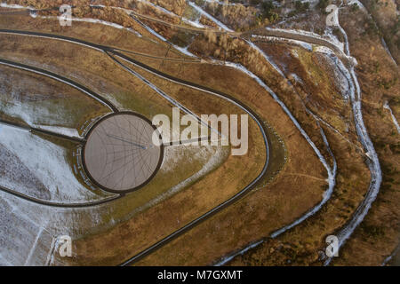 Vue aérienne, Hoheward, cadran solaire, horizon observatoire, Herten, Ruhr, Rhénanie du Nord-Westphalie, Allemagne, Europe, les oiseaux-lunettes, vue aérienne Vue aérienne, Banque D'Images