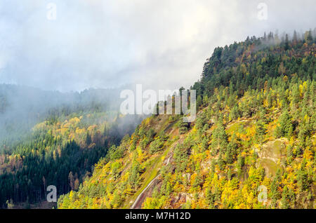 Cascade de saison dans un paysage sauvage des montagnes de basse à Evje, centre de la Norvège. Banque D'Images