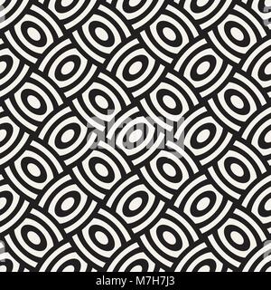 Avec motif transparent géométrique des vecteurs formes courbes grille. Monochrome abstrait texture treillis arrondis. Design moderne fond répétitif Illustration de Vecteur