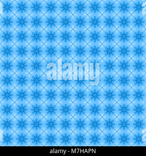 Transparente bleu avec motif floral ornement géométrique Banque D'Images