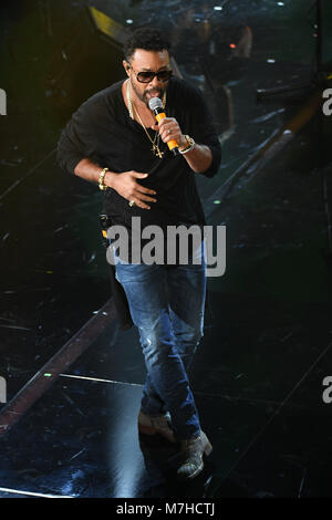 68ème Festival de Sanremo annuel - Performances comprend : Shaggy Où : San Remo, Italie Quand : 07 Feb 2018 Credit : IPA/WENN.com **Uniquement disponible pour publication au Royaume-Uni, USA, Allemagne, Autriche, Suisse**