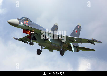 Avion de combat SU-35 de la Force aérienne russe. Banque D'Images