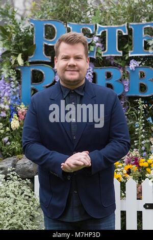 James Corden participant à la Peter Rabbit UK Premiere gala tenu à vue West End à Leicester Square, Londres. Banque D'Images