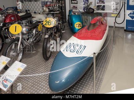 Les motos de l'ancien fabricant allemand NSU au Musée Autovision Altussheim Allemagne Banque D'Images