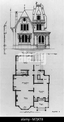 Une photographie d'un chalet sur long Island, mettant en valeur son style architectural et l'environnement naturel qui l'entoure. Cette image reflète le mode de vie de banlieue à long Island au début du XXe siècle. Banque D'Images