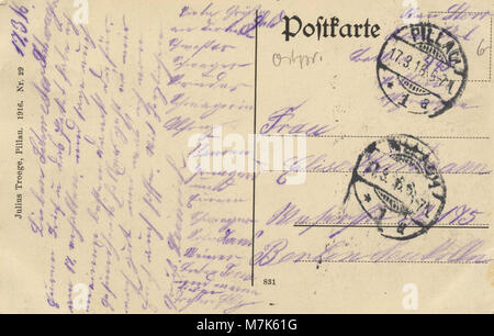 Cette carte postale montre Pillau (aujourd'hui Baltiysk, Russie), une ville portuaire en Prusse orientale, avec la jetée Nordermole. L'image offre une vue historique de la région au début du XXe siècle. Banque D'Images