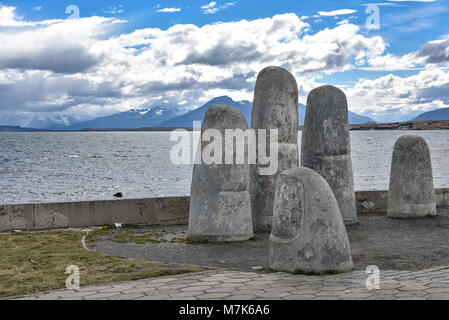 Monumento de la Mano, Puerto Natales, Chili Banque D'Images