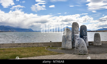 Monumento de la Mano, Puerto Natales, Chili Banque D'Images