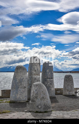 Monumento de la Mano, Puerto Natales, Chili Banque D'Images