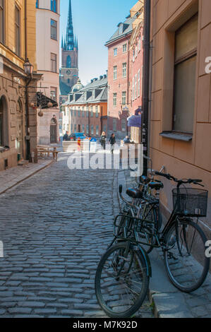 La vieille ville de Stockholm. La vieille ville médiévale, est une attraction touristique majeure dans la région de Stockholm. Banque D'Images