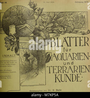 Blätter für Aquarien und- Terrarien-Kunde (1905) (20200892169) Banque D'Images