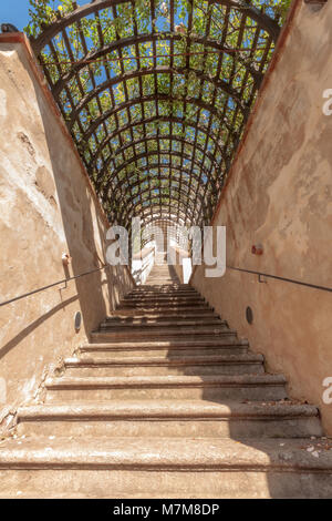 Petit jardin Furstenberg, Prague - 11 juillet : le long escalier reliant le bas et de la partie supérieure du petit jardin Furstenberg le 11 juillet 2017 à Prague Banque D'Images