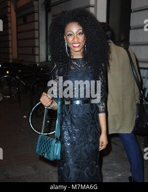 Le Prince's Trust Investir dans des contrats à terme de la gare de Victoria sur le train British Pullman Belmond comprend : Beverley Knight MBE Où : London, Royaume-Uni Quand : 08 Feb 2018 Credit : WENN.com Banque D'Images