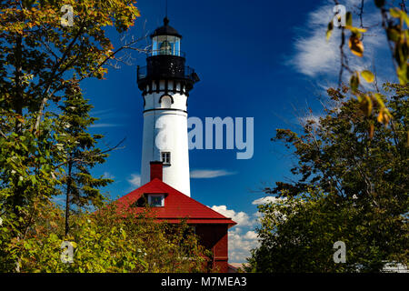 Phare sur le lac Supérieur, Mi Banque D'Images