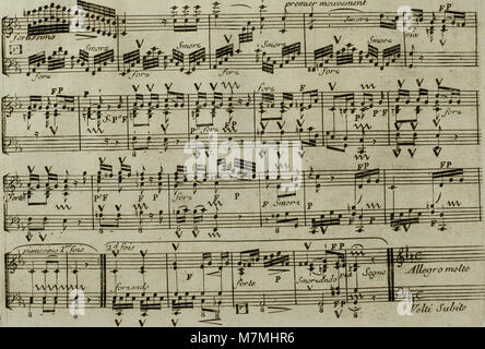 Un arrangement musical de 1795 de Andante de Haydn, composé pour harpe avec accompagnement optionnel de violon, reflétant l’élégance et l’équilibre harmonique du style classique de la fin du XVIIIe siècle. Banque D'Images