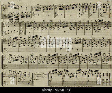 Un arrangement musical de 1795 de Andante de Haydn pour harpe avec accompagnement optionnel de violon, reflétant la musique de chambre classique de la fin du XVIIIe siècle. Banque D'Images