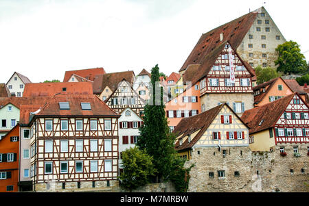 La ville pittoresque de Donauworth , sur la route romantique, Bavière, Allemagne Banque D'Images