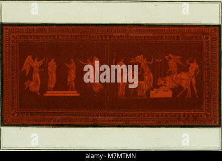 Cette publication de 1787 documente les antiquités étrusques, grecques et romaines, mettant en évidence des vases et des peintures aux formes et couleurs distinctes typiques de ces anciennes traditions artistiques. Banque D'Images