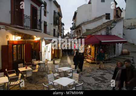 Ruelle de grenade Albaicin, Andalousie Espagne Banque D'Images