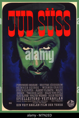 WW2 film antisémite Vintage nazi de l'Allemagne Jud Süss ('Süss the Jew') un film de propagande nazi de 1940 produit par Terra film à l'ordre du ministre de la propagande Joseph Goebbels, considéré comme l'un des films les plus antisémites de tous les temps le film a été réalisé par Veit Harlan, Qui a écrit le scénario avec Eberhard Wolfgang Möller et Ludwig Metzger. Les principaux rôles ont été joués par la femme de Ferdinand Marian et de Harlan, Kristina Söderbaum; Werner Krauss et Heinrich George ont joué des rôles de soutien clés Banque D'Images