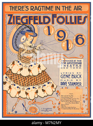 ZIEGFELD FOLLIES 1900's Vintage Theatre Poster Ziegfeld Follies of 1916 musical revue. Paroles de Gene Buck, musique de : Irving Berlin, Louis A. Hirsch, Jerome Kern, Dave Stamper New Amsterdam Theatre New York NY Banque D'Images