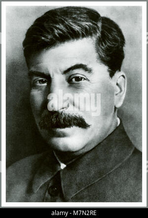 STALINE Vintage dans les années 1930 portrait en noir et blanc de Joseph Staline Union soviétique Russie Banque D'Images