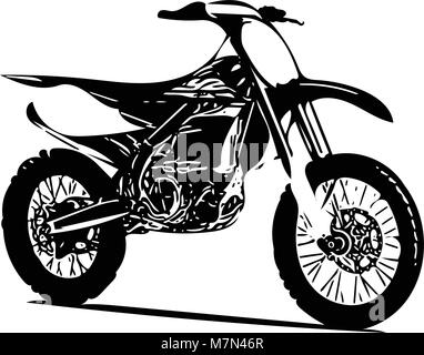 Abstract illustration de l'extrême moto racer en motocross Illustration de Vecteur