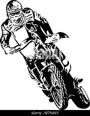 Abstract illustration de l'extrême moto racer en motocross Illustration de Vecteur