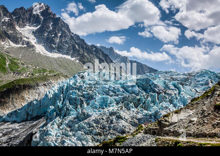 Glacier d'Argentière à Chamonix alpes, Massif du Mont Blanc, France. Banque D'Images