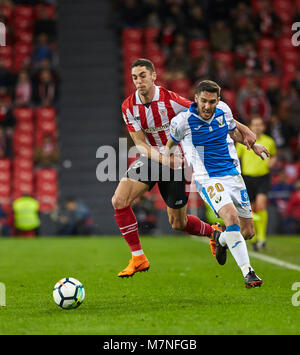 (20) Joseba Zaldua, (19) au cours de la mérinos Sabin Espagnol La Liga match de football entre l'Athletic Club Bilbao et C.D Leganes à San Mames stadium, à Bilbao, dans le nord de l'Espagne, Dimanche, Mars, 11, 2018. Más Información Gtres Crédit : Comuniación sur ligne, S.L./Alamy Live News Banque D'Images