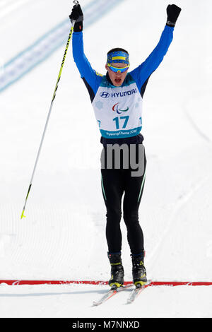 Pyeongchang, Corée du Sud. 12Th Mar, 2018. Yury Holub (BLR) Ski de Fond : 20 km libre hommes debout au centre de préparation au biathlon d'Alpensia PyeongChang pendant les Jeux d'hiver paralympiques de 2018 à Pyeongchang, Corée du Sud . Credit : Yusuke Nakanishi/AFLO/Alamy Live News Banque D'Images