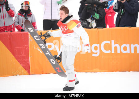 Pyeongchang, Corée du Sud. Feb 14, 2018. ShawnWhite (USA) : snowboard halfpipe hommes finale à Phoenix parc de neige au cours de l'PyeongChang Jeux Olympiques d'hiver de 2018 à Pyeongchang, Corée du Sud . Credit : YUTAKA/AFLO/Alamy Live News Banque D'Images