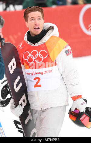 Pyeongchang, Corée du Sud. Feb 14, 2018. ShawnWhite (USA) : snowboard halfpipe hommes finale à Phoenix parc de neige au cours de l'PyeongChang Jeux Olympiques d'hiver de 2018 à Pyeongchang, Corée du Sud . Credit : YUTAKA/AFLO/Alamy Live News Banque D'Images