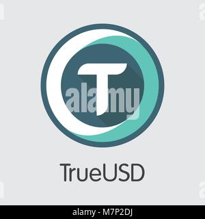 Trueusd Devise cryptographique - Vector Icône. Illustration de Vecteur