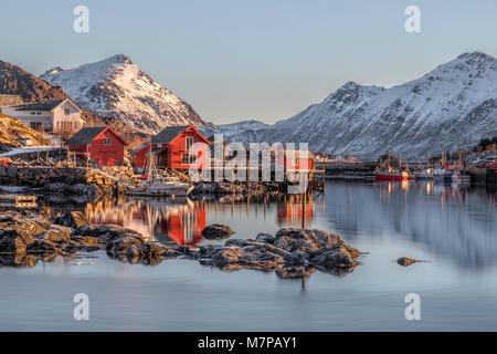 Ballstad, Leknes, Lofoten, Norvège, Pays-Bas, Europe ; Banque D'Images