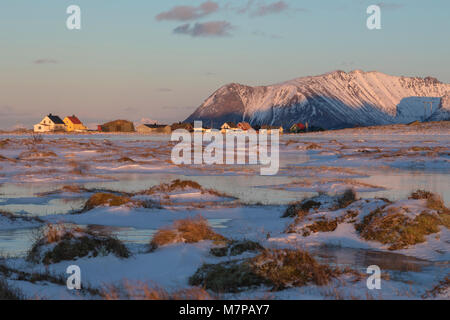 Bostad, Leknes, Lofoten, Norvège, Pays-Bas, Europe ; Banque D'Images