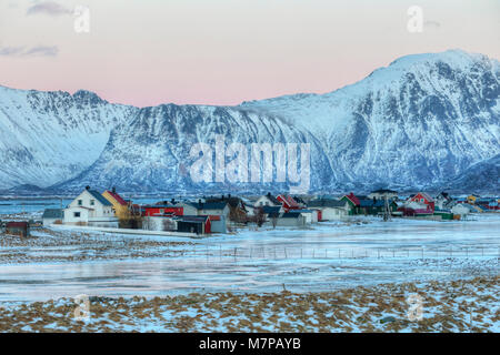 Bostad, Leknes, Lofoten, Norvège, Pays-Bas, Europe ; Banque D'Images