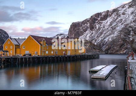 Nusfjord, Flakstad, Leknes, Lofoten, Norvège, Pays-Bas, Europe ; Banque D'Images