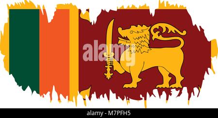 Sri Lanka drapeau, vector illustration Illustration de Vecteur