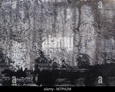 Résumé artistique fond noir avec des taches blanches et traits Banque D'Images