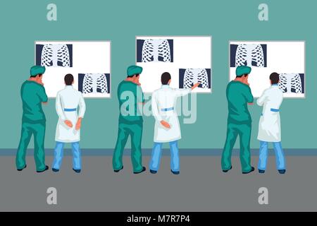 Doctors looking at xray Illustration de Vecteur