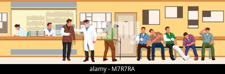 Grande photo de chambre d'hôpital Illustration de Vecteur