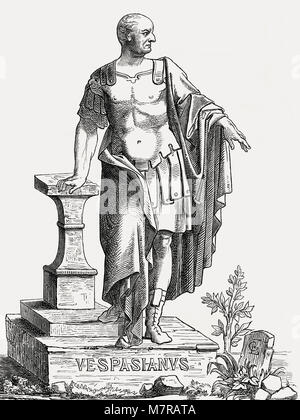 Vespasien Titus Flavius Vespasianus ou César Auguste, 9 - 79, empereur romain de 69 à 79 AD AD Banque D'Images