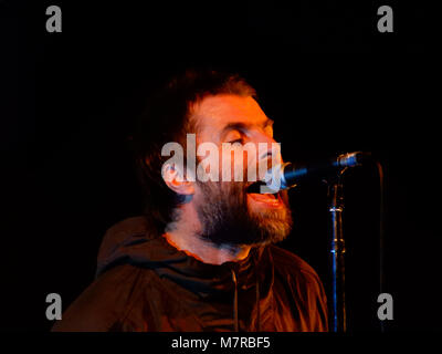 MILAN, ITALIE, LE 26 FÉVRIER 2018 - Liam Gallagher se produit en concert à fabrique à Milan, Italie, le 26 février 2018. Banque D'Images