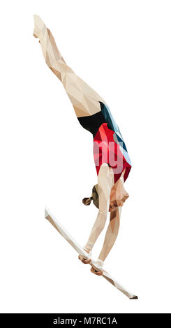 En gymnaste barres asymétriques est la gymnastique artistique Banque D'Images