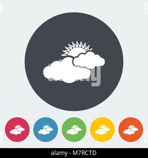 La nébulosité. Seule simple icône sur le cercle. Vector illustration. Illustration de Vecteur