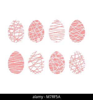 Vector set de line art oeuf de Pâques Illustration de Vecteur