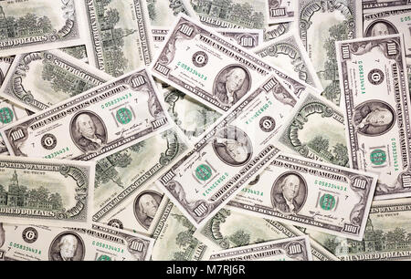 Cent dollars background notes réserve fédérale Banque D'Images