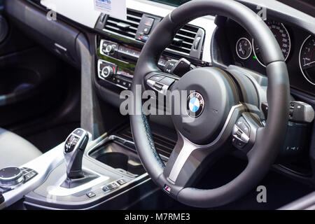 Nonthaburi Thailande -Dec 2, 2017 :- Nouveau modèle intérieur de la voiture de BMW, au 34e Motor Expo 2017, en Asie en Thaïlande. Banque D'Images