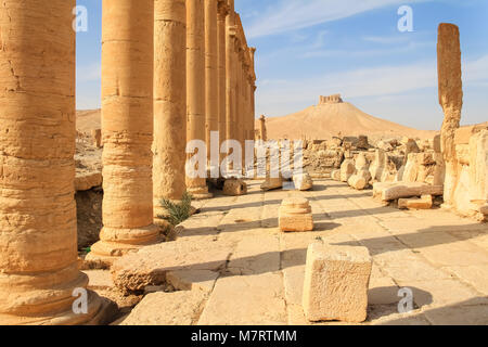 Ancienne cité romaine de la ville de temps à Palmyra Banque D'Images